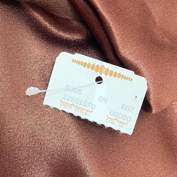 NWT Morton Myles The Warrens Vintage 1980s Bronze Satin Drop Waist Dress Size 8 - Picture 10 of 15